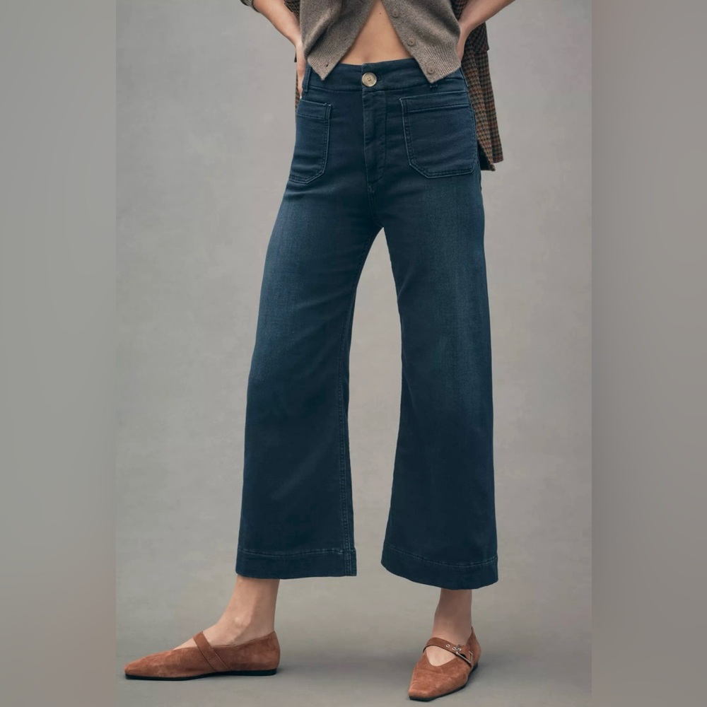 ANTHROPOLOGIE The Colette Full-Length Wide-Leg Jeans by Maeve size 26